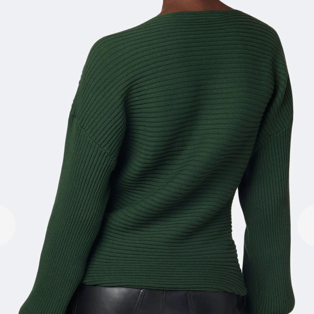 Hudson Garden Topiary Green Knotted Ribbed Sweater Medium - Picture 4 of 14